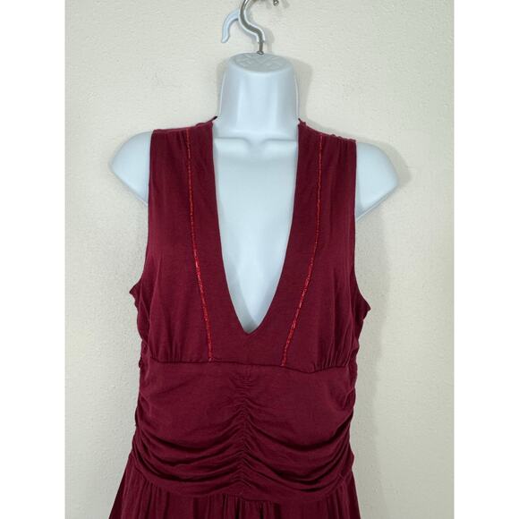 Lure Vintage Burgundy Ruched Peplum Top | Made in USA | Size Large - Picture 3 of 7